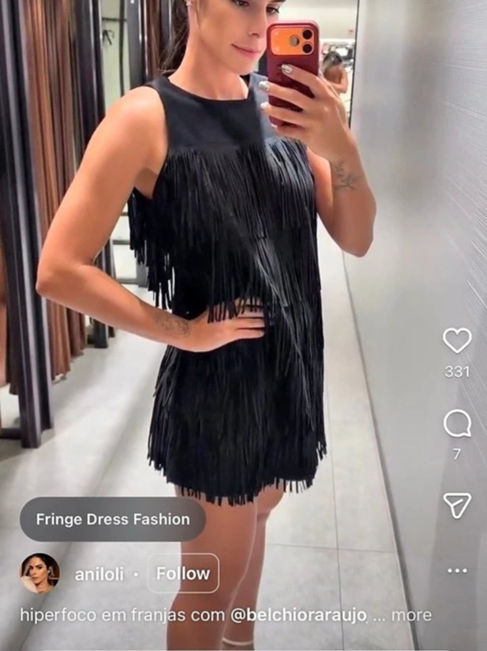 Zara Black Fringe Mini Dress